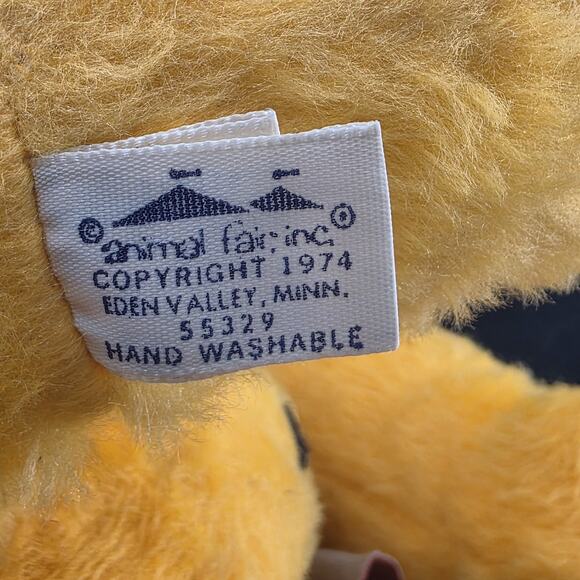 1979 Animal Fair Aarty Ardvark 15" Plush Yellow Red Vest W/Tags Vintage #1 - Picture 10 of 16